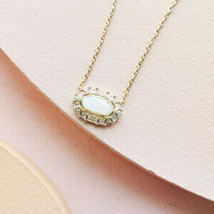 Kendra Scott - Elisa Crystal Frame Ivory Mother-of-Pearl Gold Necklace - NEW